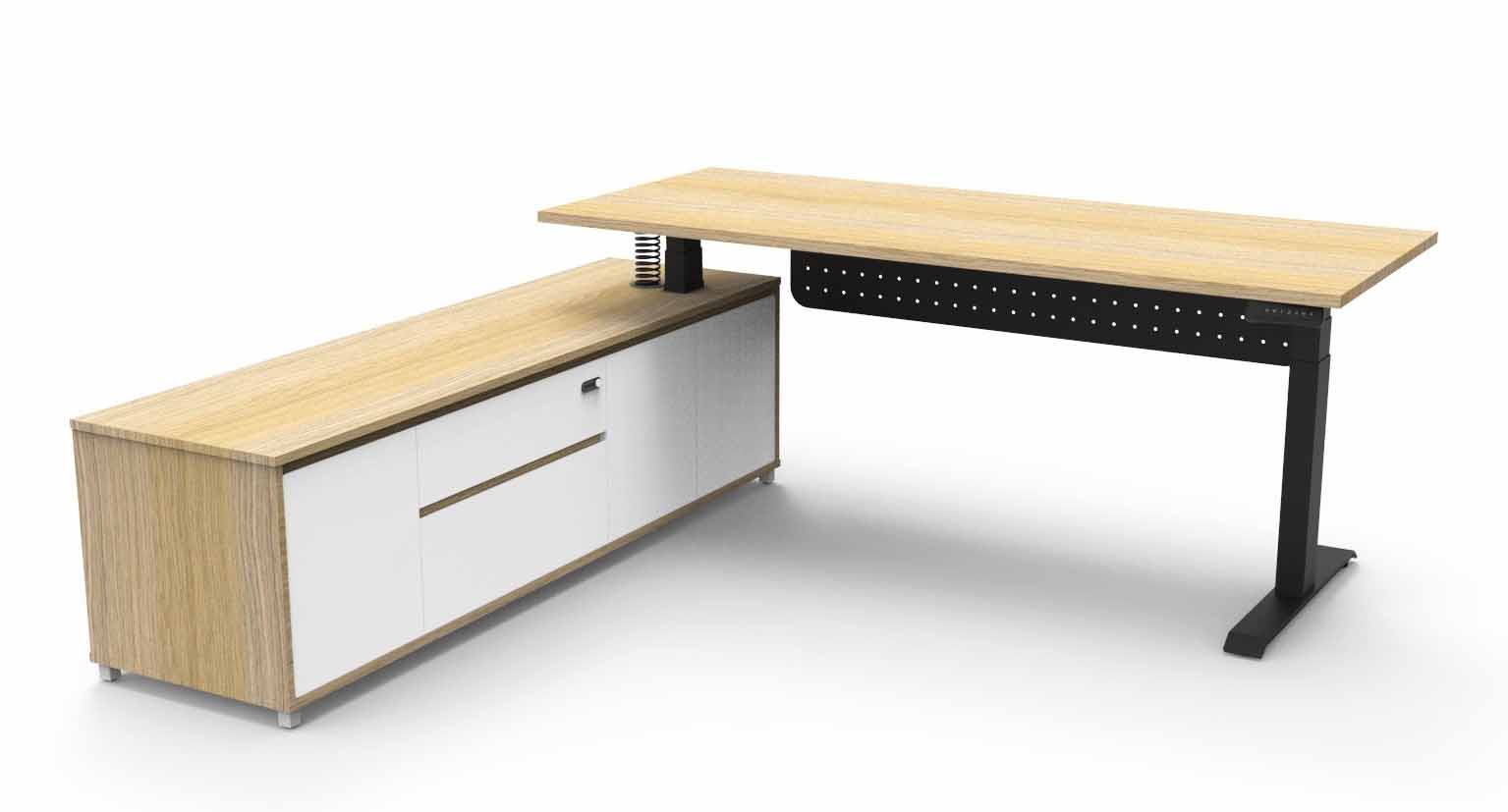 Boost+ Height Adjustable Executive Desk - with Modesty